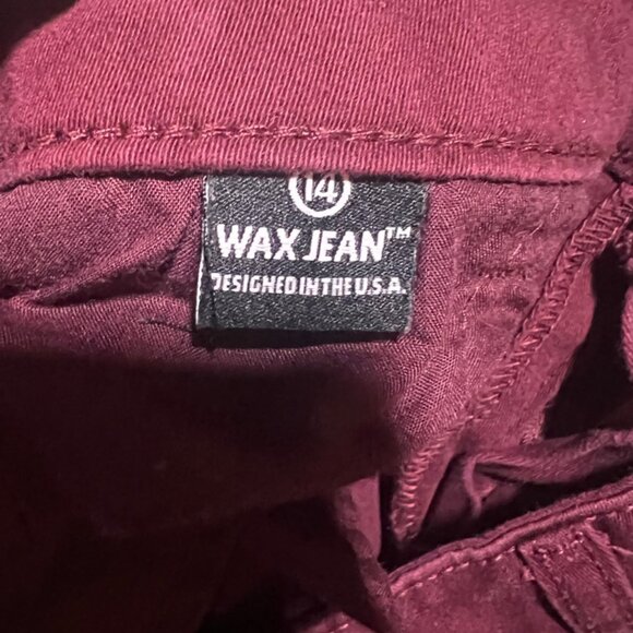 Wax Jean Los Angeles Women 14 Maroon Burgundy Mid Raise Straight Leg Jeans (L) - Picture 7 of 7
